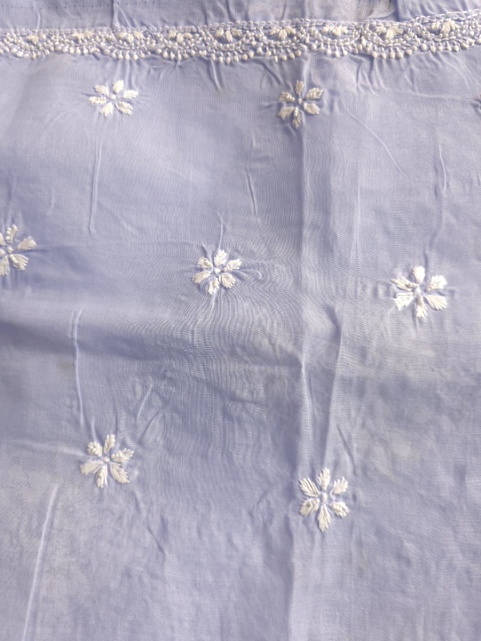 Mauve Cotton Voil Only kurta fabric with embellishments