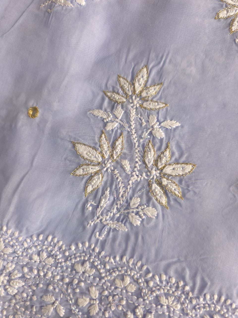 Mauve Cotton Voil Only kurta fabric with embellishments