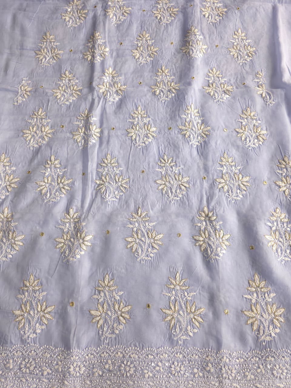 Mauve Cotton Voil Only kurta fabric with embellishments