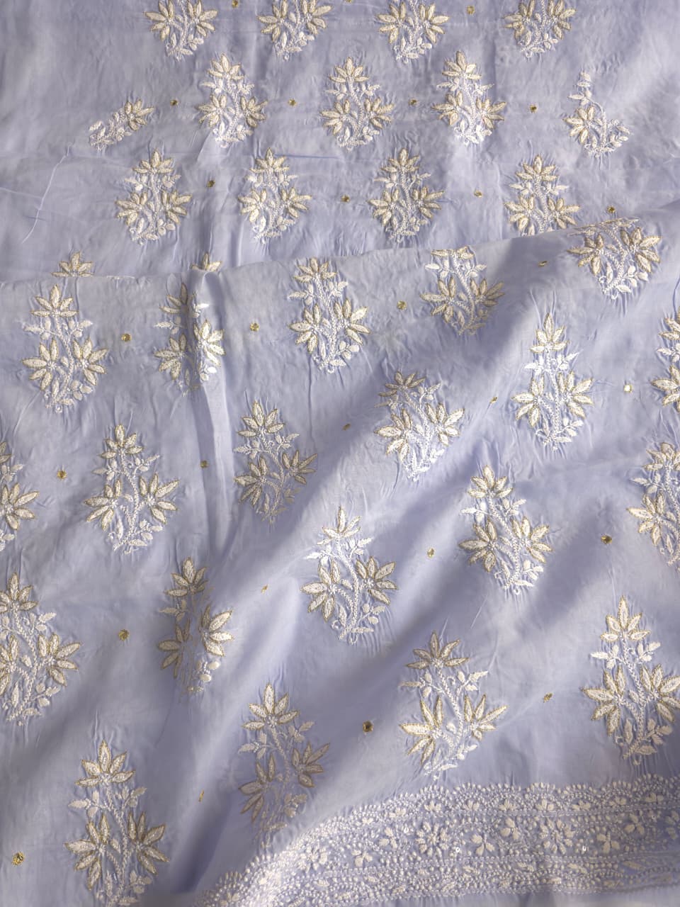 Mauve Cotton Voil Only kurta fabric with embellishments