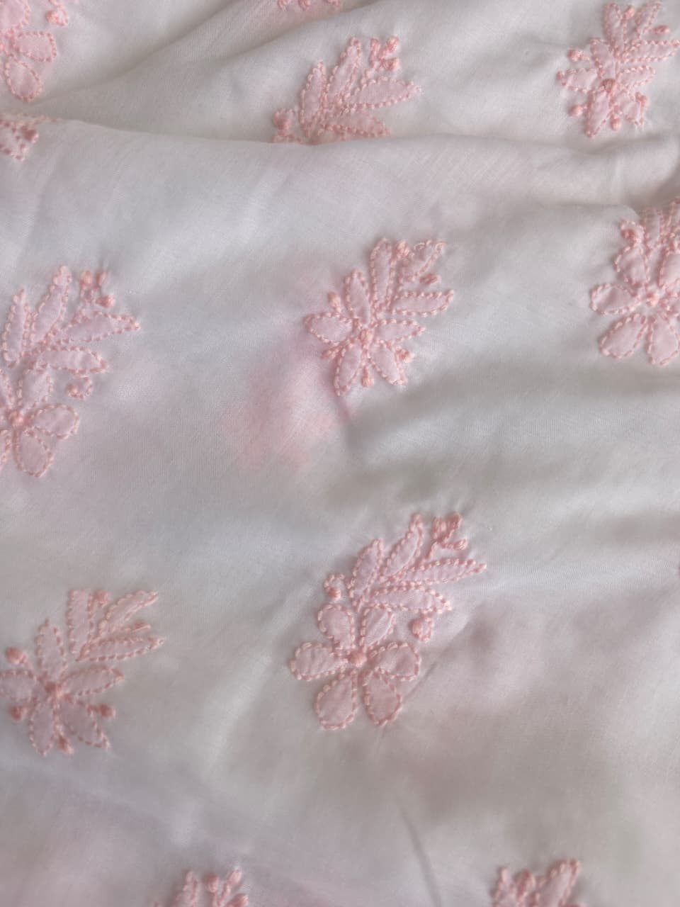 Soft Cotton Designer Kurta and dupatta set with Powder pink Chikankari and Parsi neckline