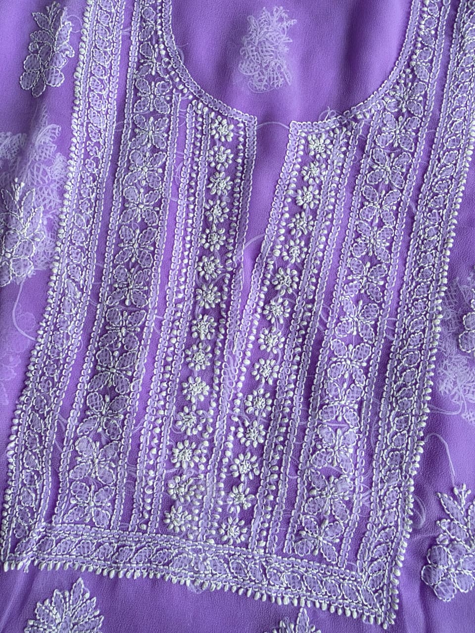 Lavender Georgette unstitched set with Beautiful dupatta