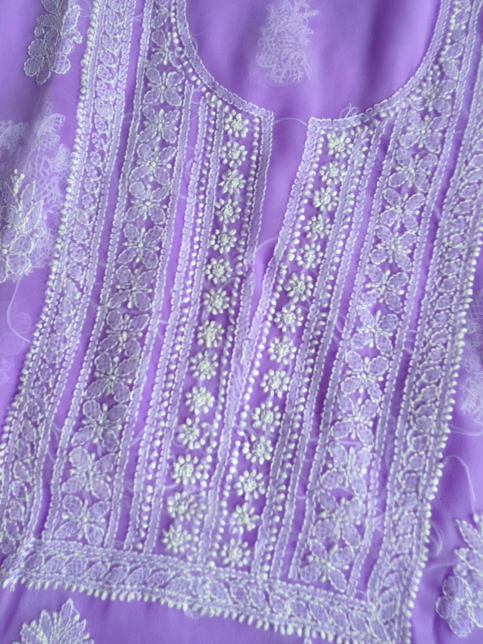 Lavender Georgette unstitched set with Beautiful dupatta