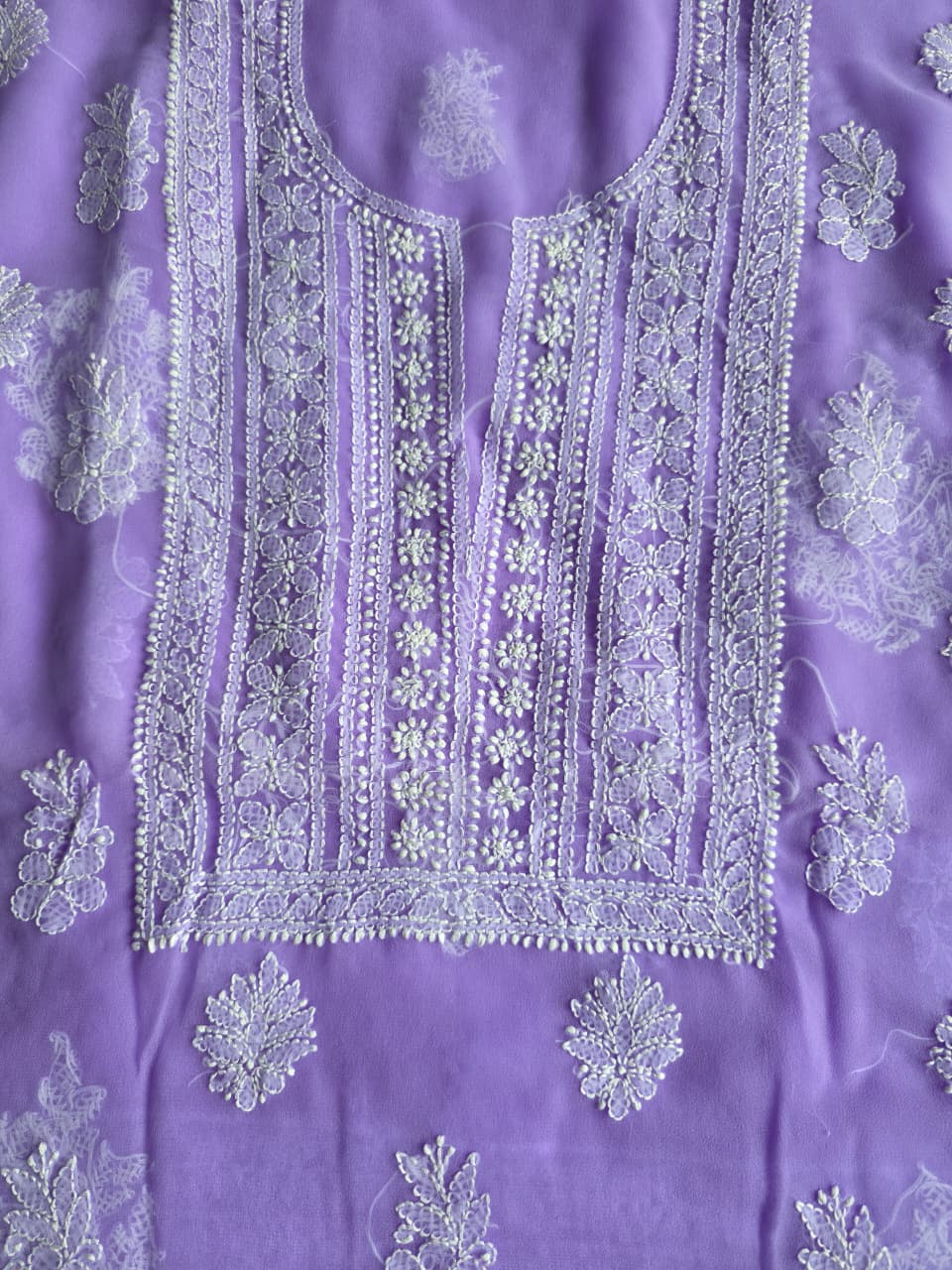 Lavender Georgette unstitched set with Beautiful dupatta