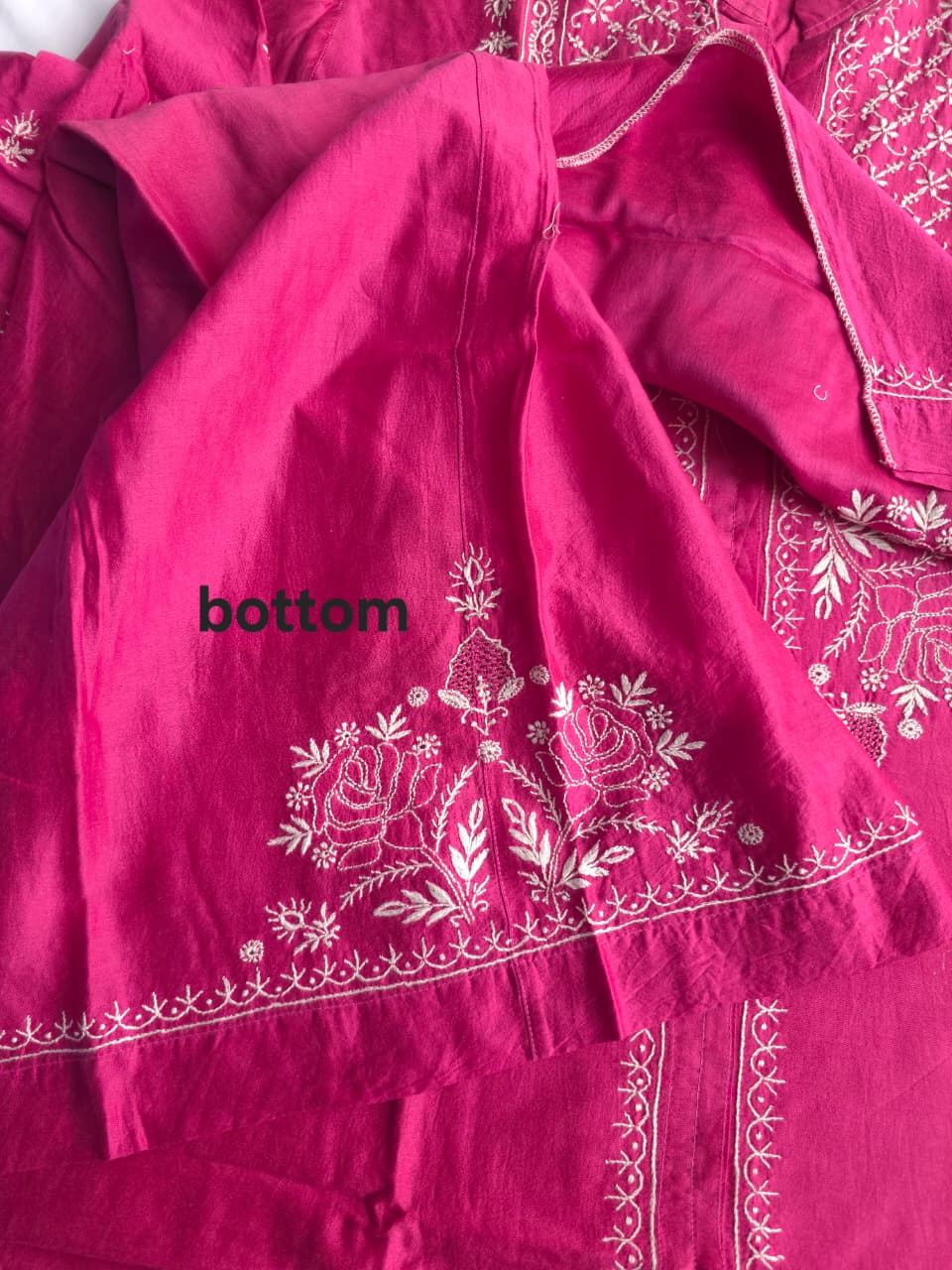 Soft Chanderi Silk Co ord set with fine chikankari only