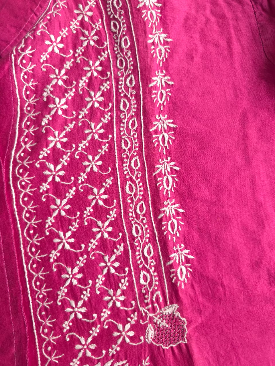 Soft Chanderi Silk Co ord set with fine chikankari only
