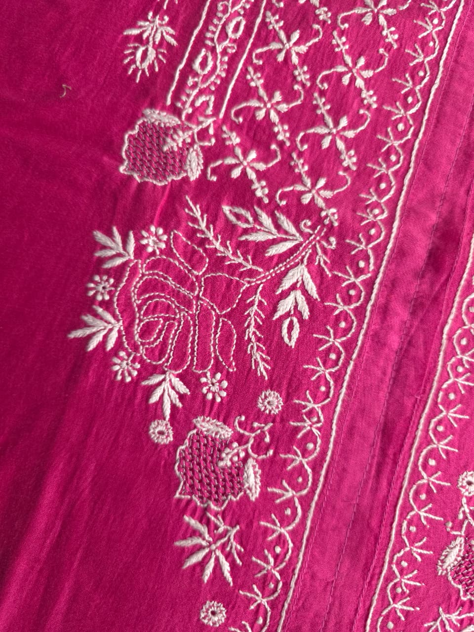 Soft Chanderi Silk Co ord set with fine chikankari only