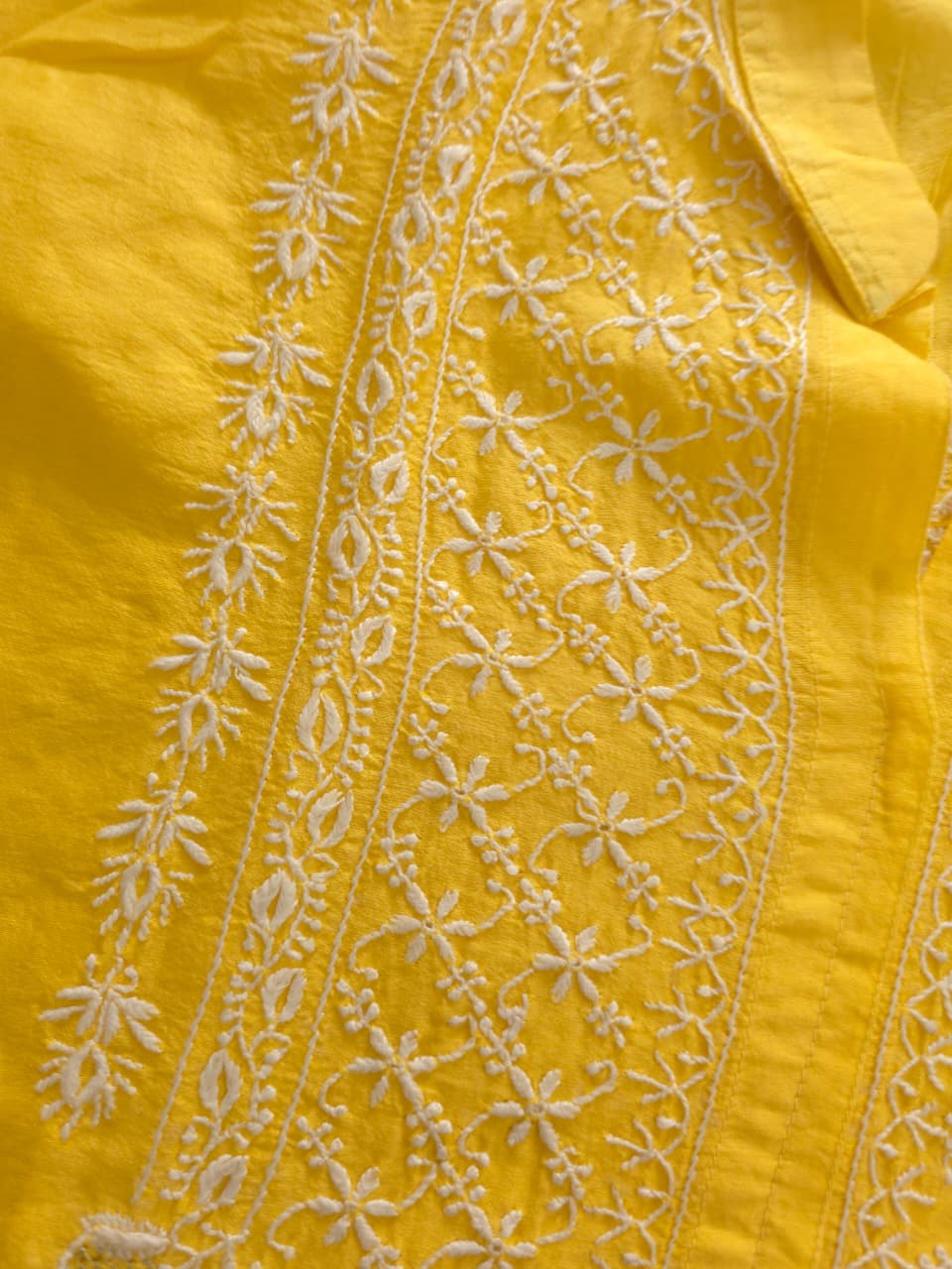 Soft Chanderi silk semistitched co ord set with fine chikankari only