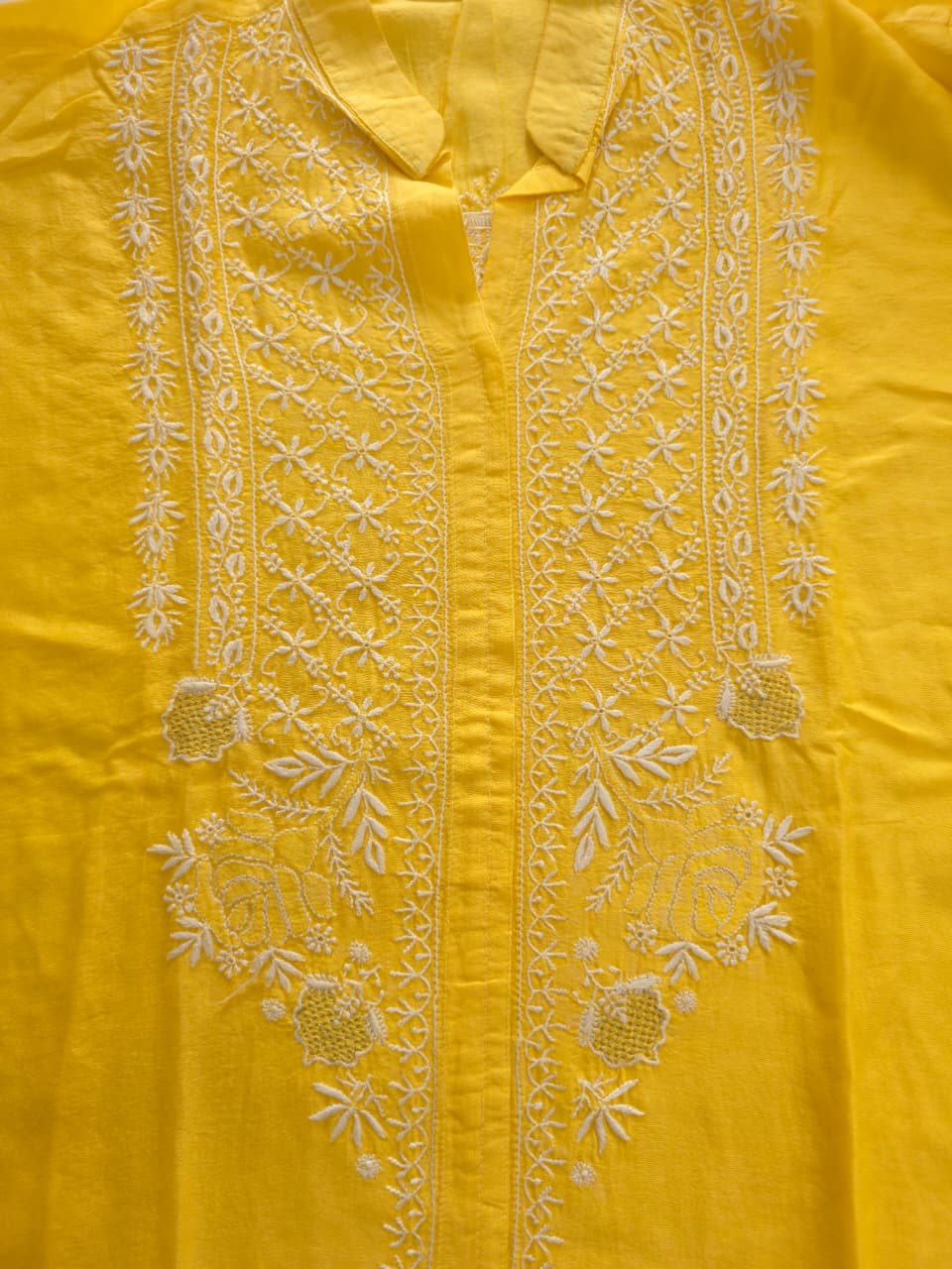 Soft Chanderi silk semistitched co ord set with fine chikankari only