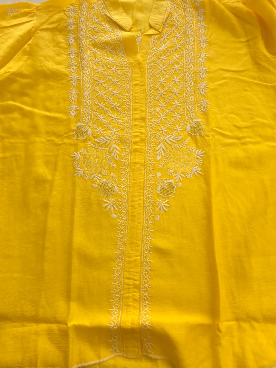 Soft Chanderi silk semistitched co ord set with fine chikankari only