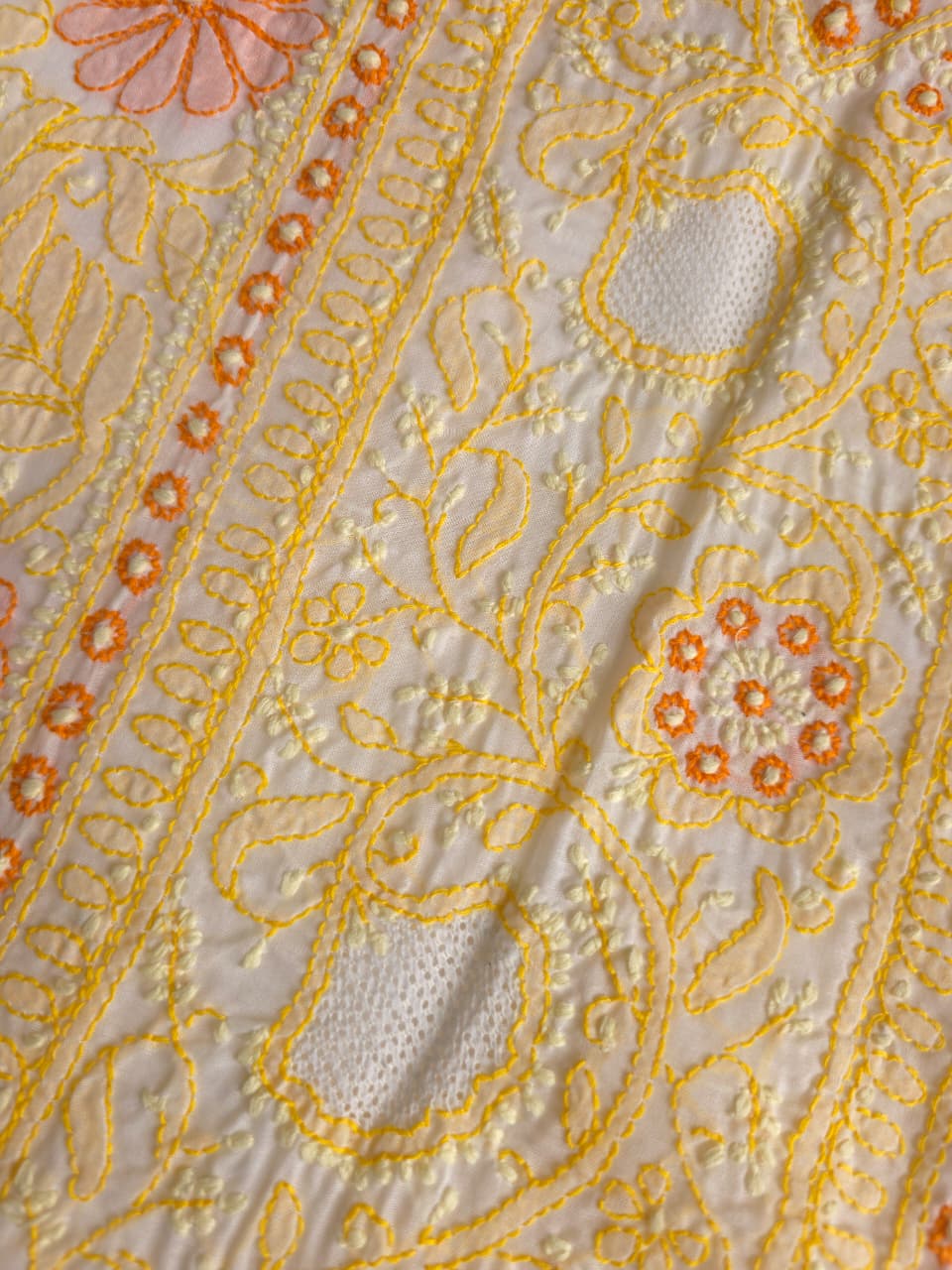 White Premium cotton set with Multicolored handwork and Designer Dupatta