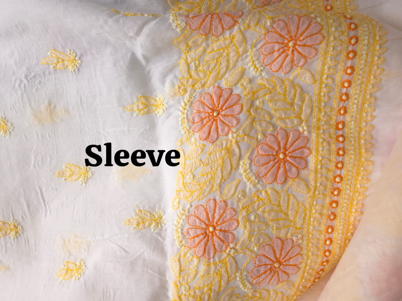 White Premium cotton set with Multicolored handwork and Designer Dupatta