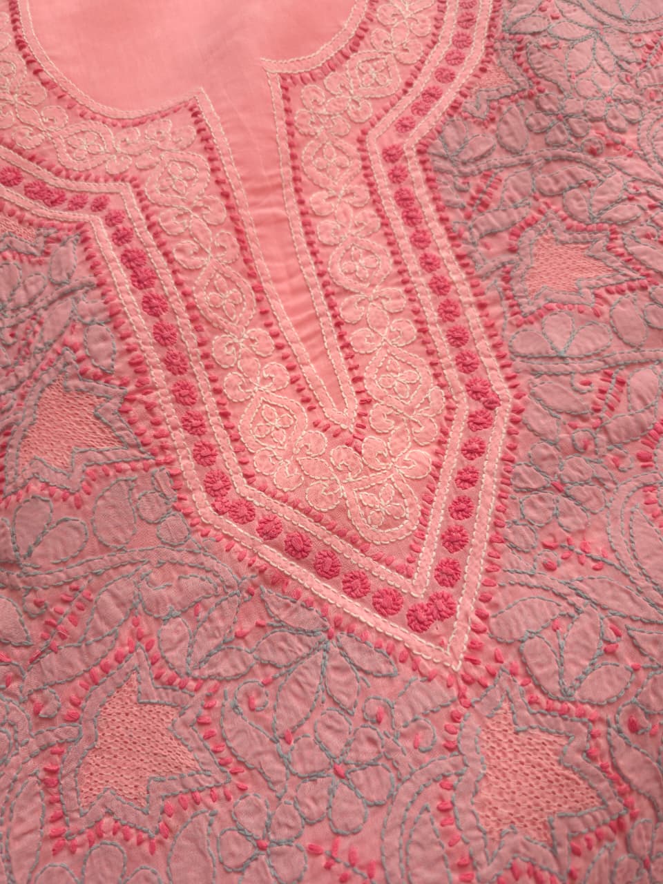 Carrot Pink color Premium cotton suit with designer dupatta