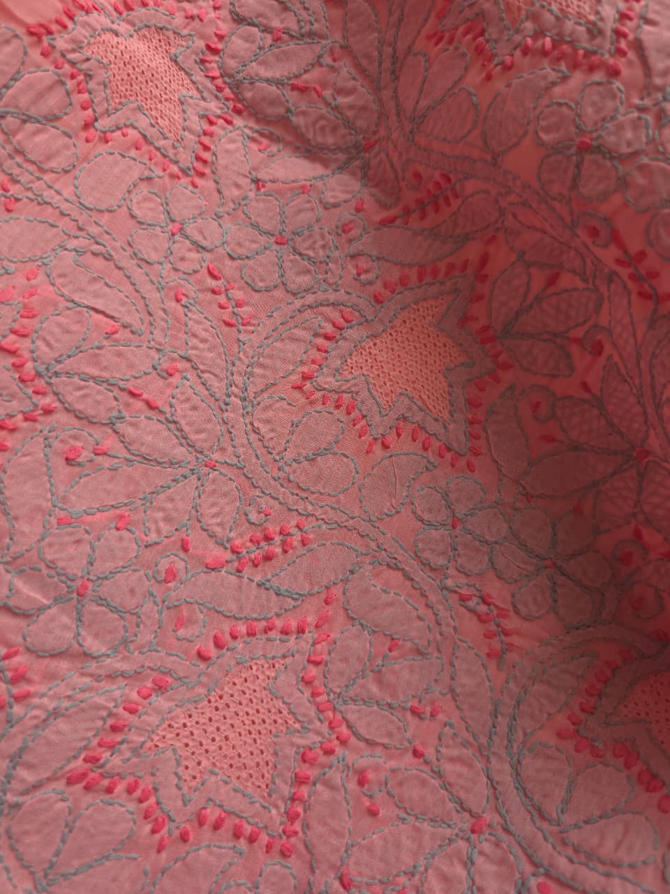 Carrot Pink color Premium cotton suit with designer dupatta