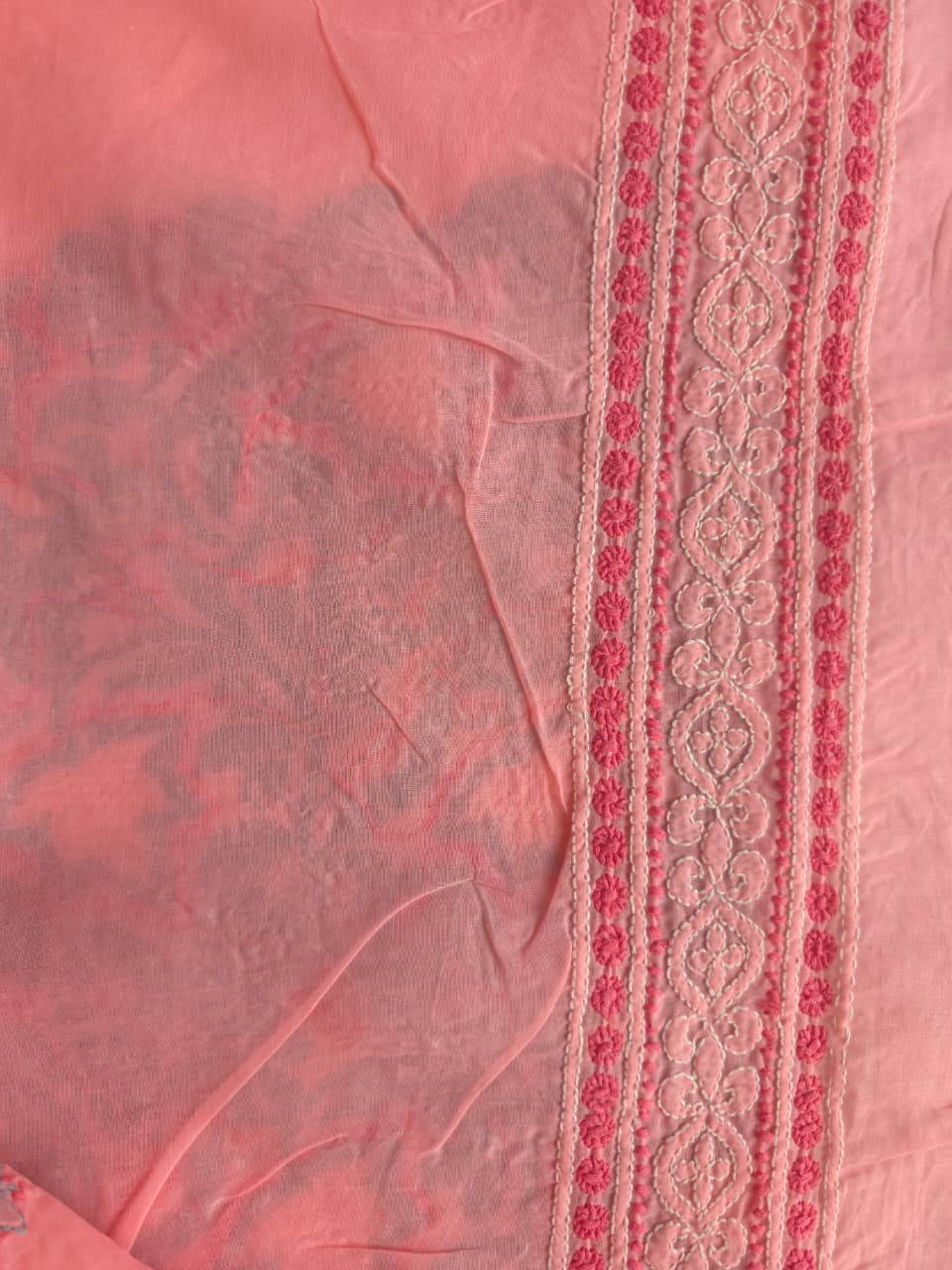 Carrot Pink color Premium cotton suit with designer dupatta
