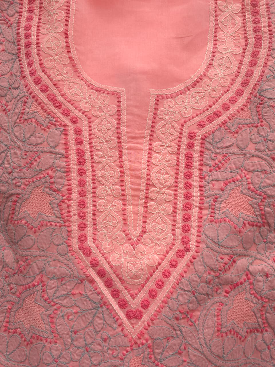 Carrot Pink color Premium cotton suit with designer dupatta