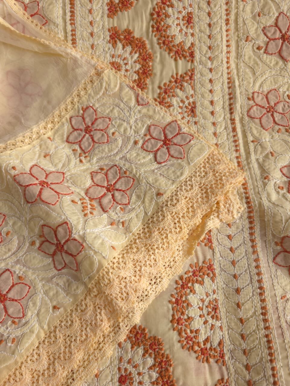 Beige and Brown Designer cotton set