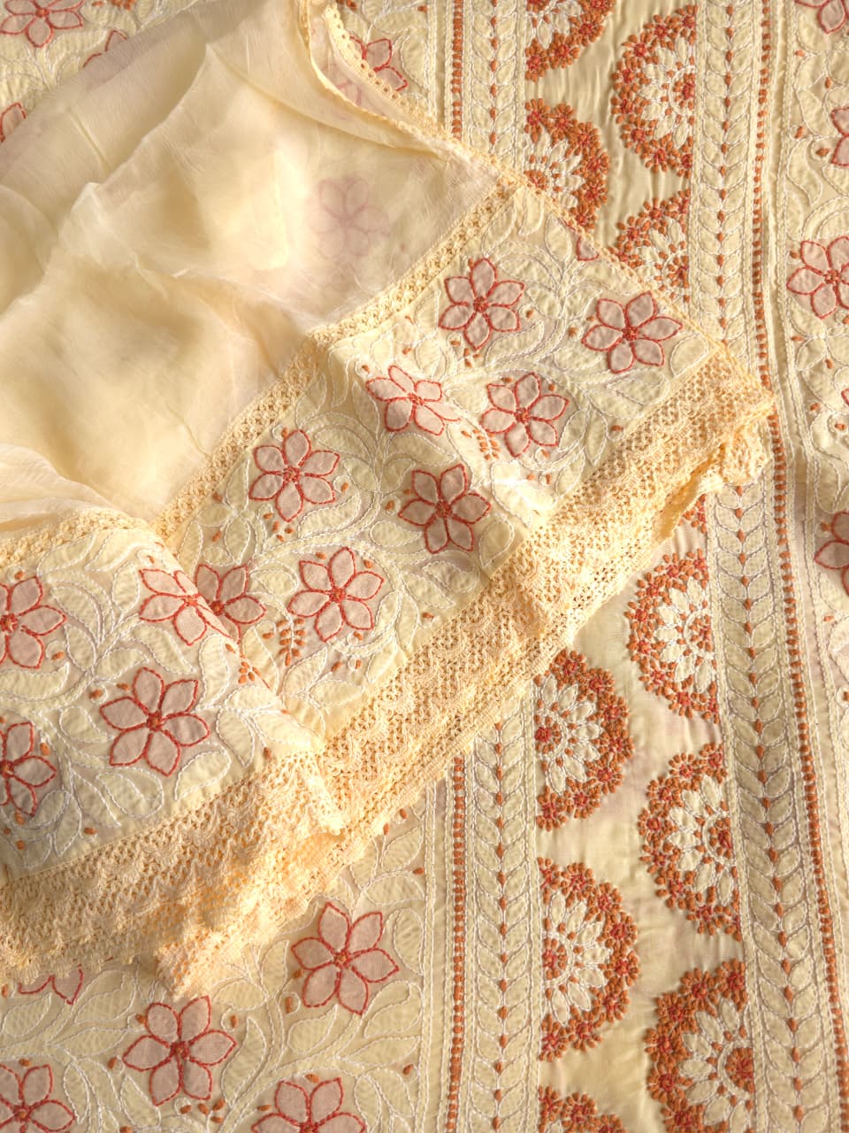 Beige and Brown Designer cotton set