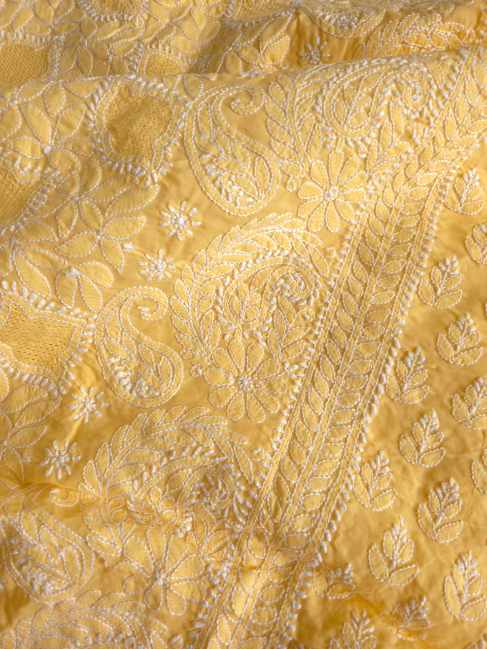 Yellow Angarkha pattern full set with Jaaliwork