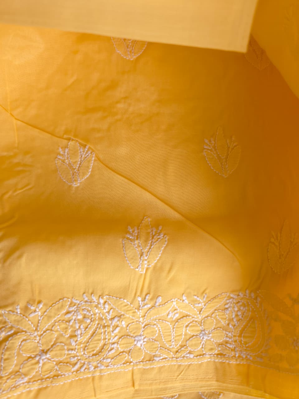 Yellow Angarkha pattern full set with Jaaliwork