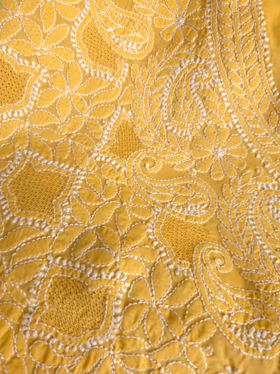 Mustard Yellow Angarkha Pattern Full set with Jaaliwork