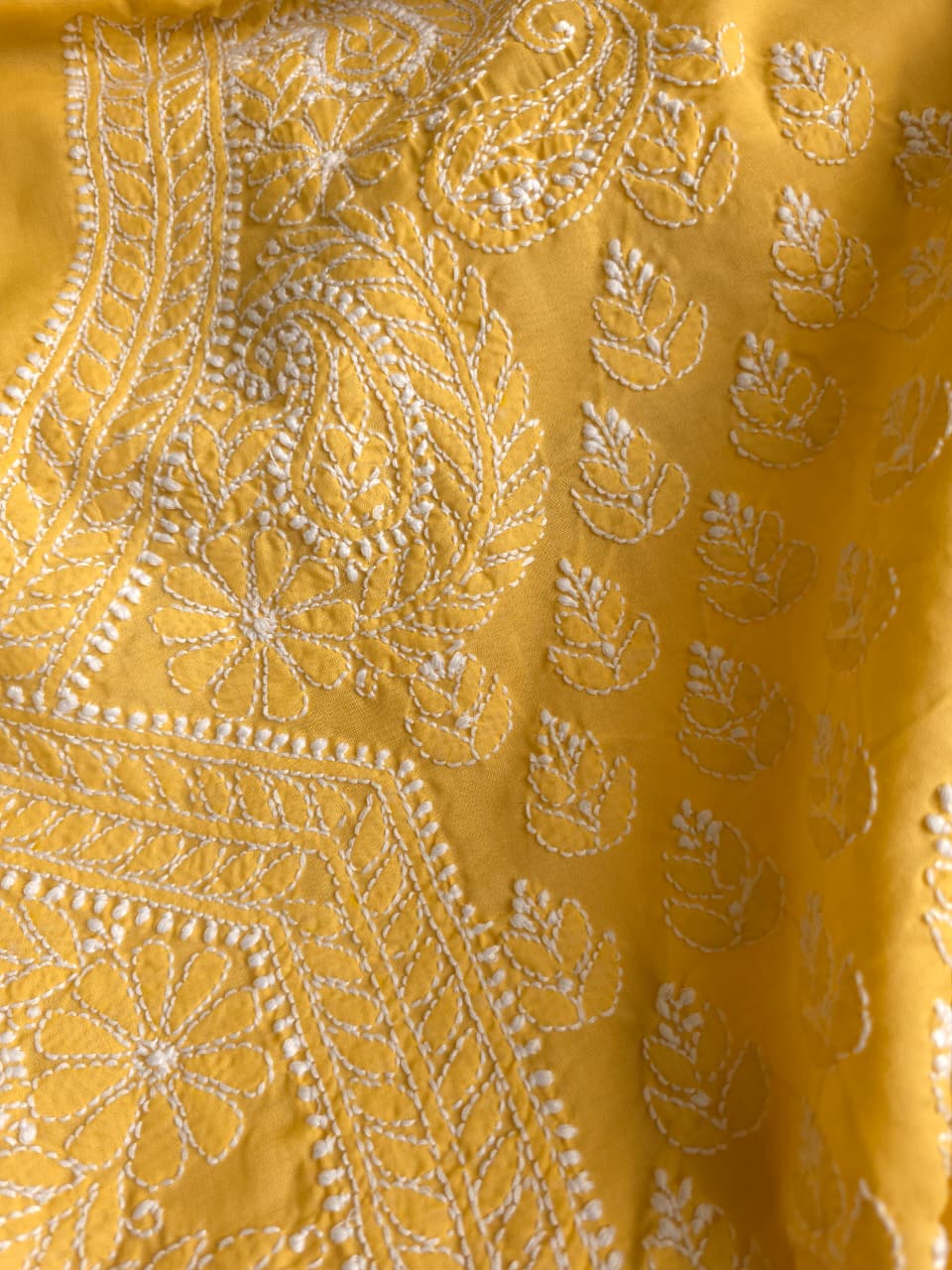 Mustard Yellow Angarkha Pattern Full set with Jaaliwork