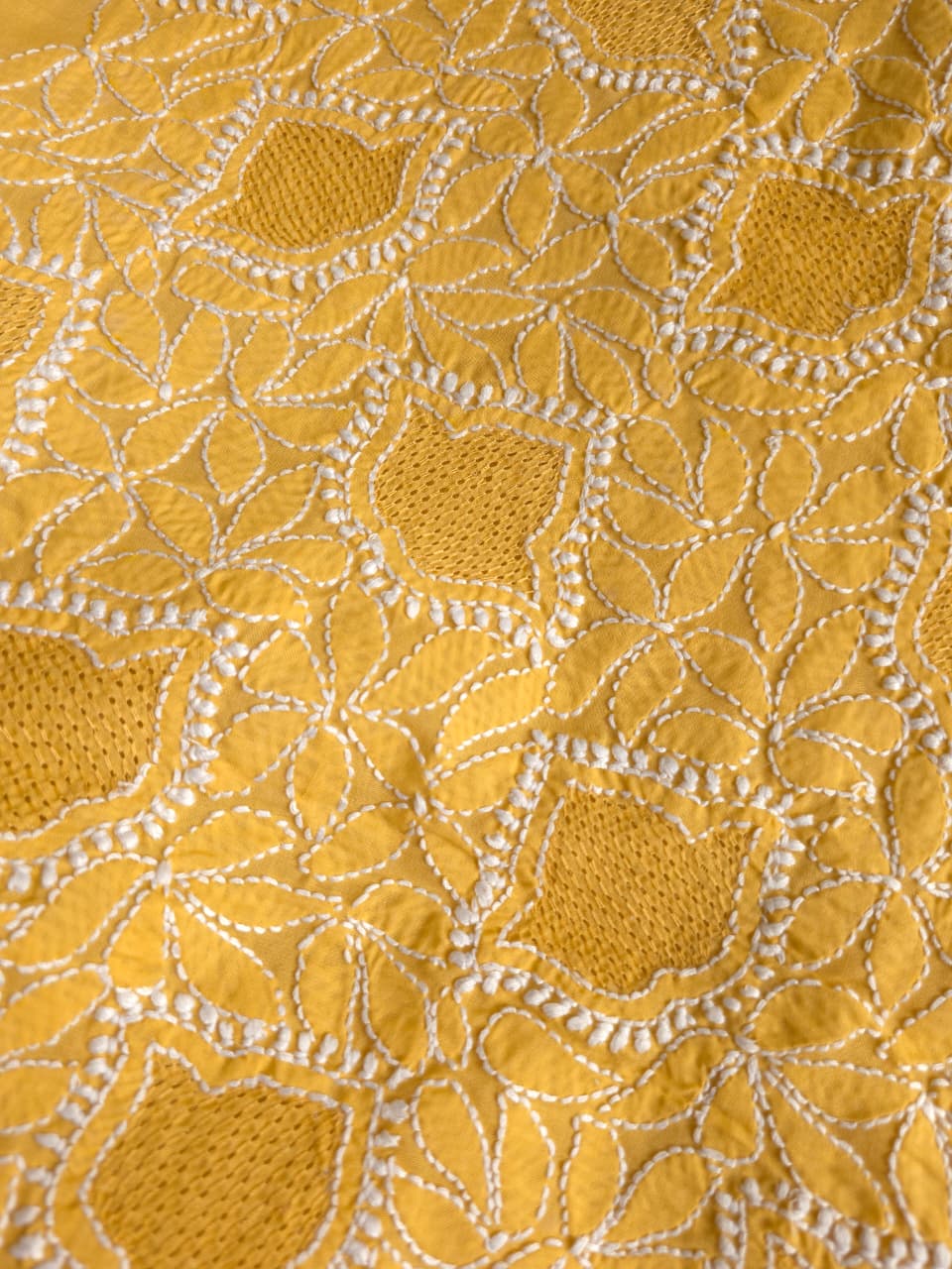 Mustard Yellow Angarkha Pattern Full set with Jaaliwork