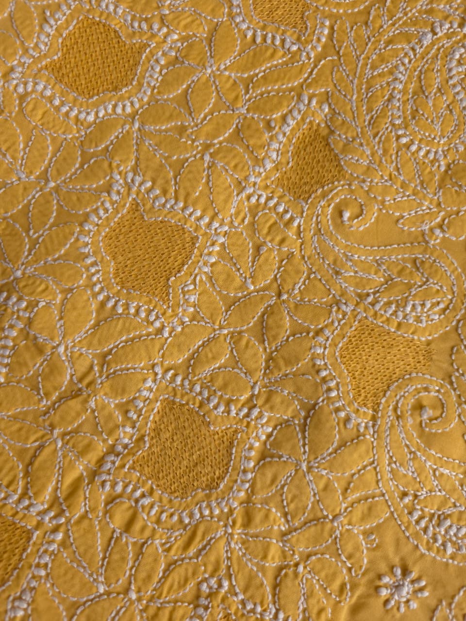 Mustard Yellow Angarkha Pattern Full set with Jaaliwork