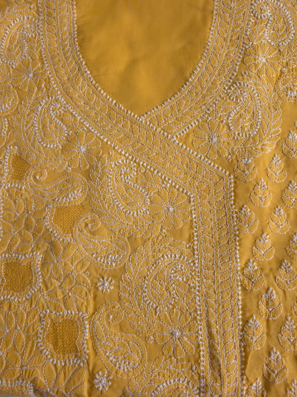 Mustard Yellow Angarkha Pattern Full set with Jaaliwork