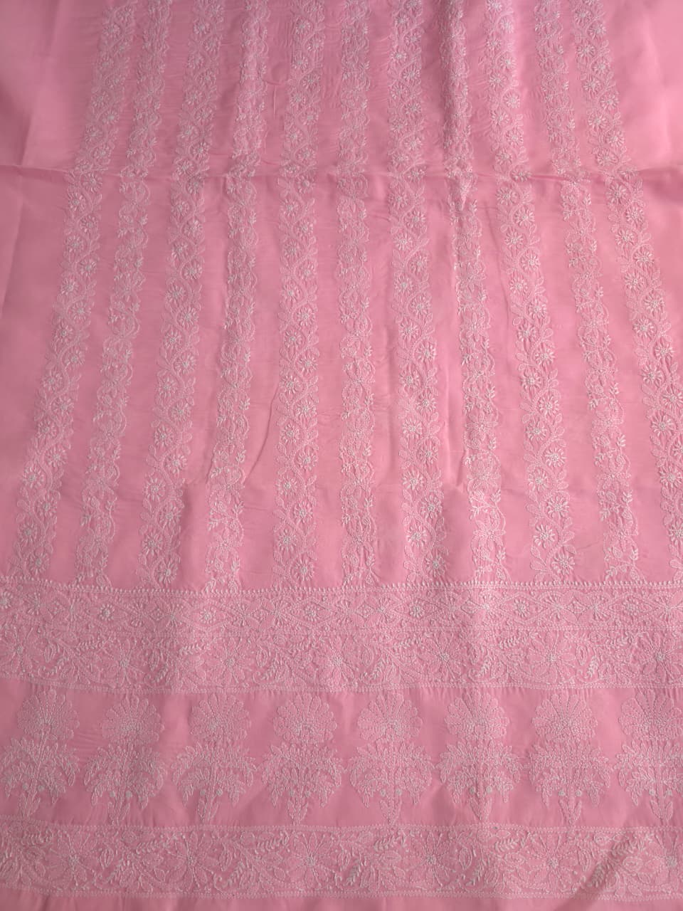 Candy Pink Kurta fabric cotton with chikankari Jaalwork