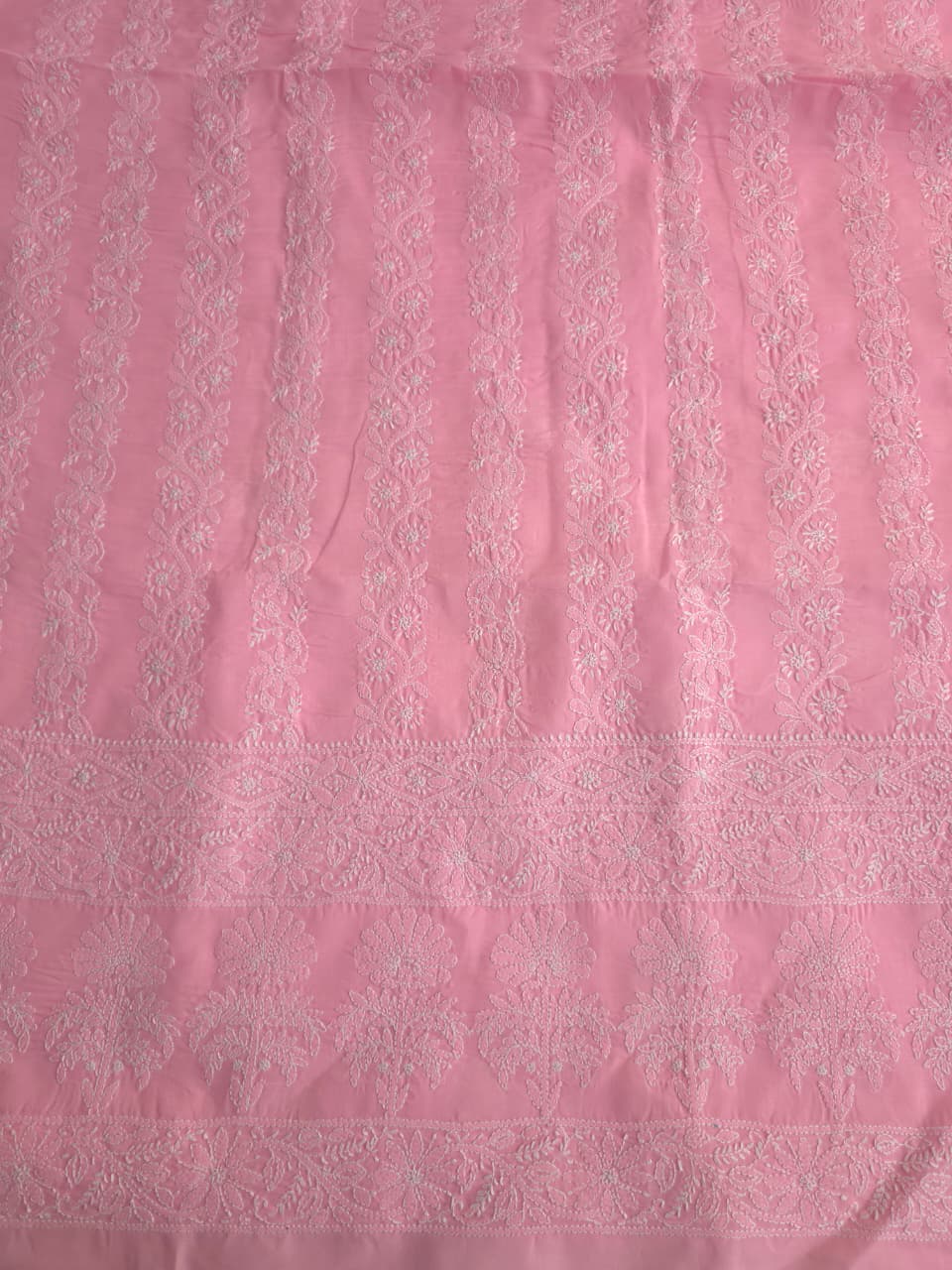 Candy Pink Kurta fabric cotton with chikankari Jaalwork