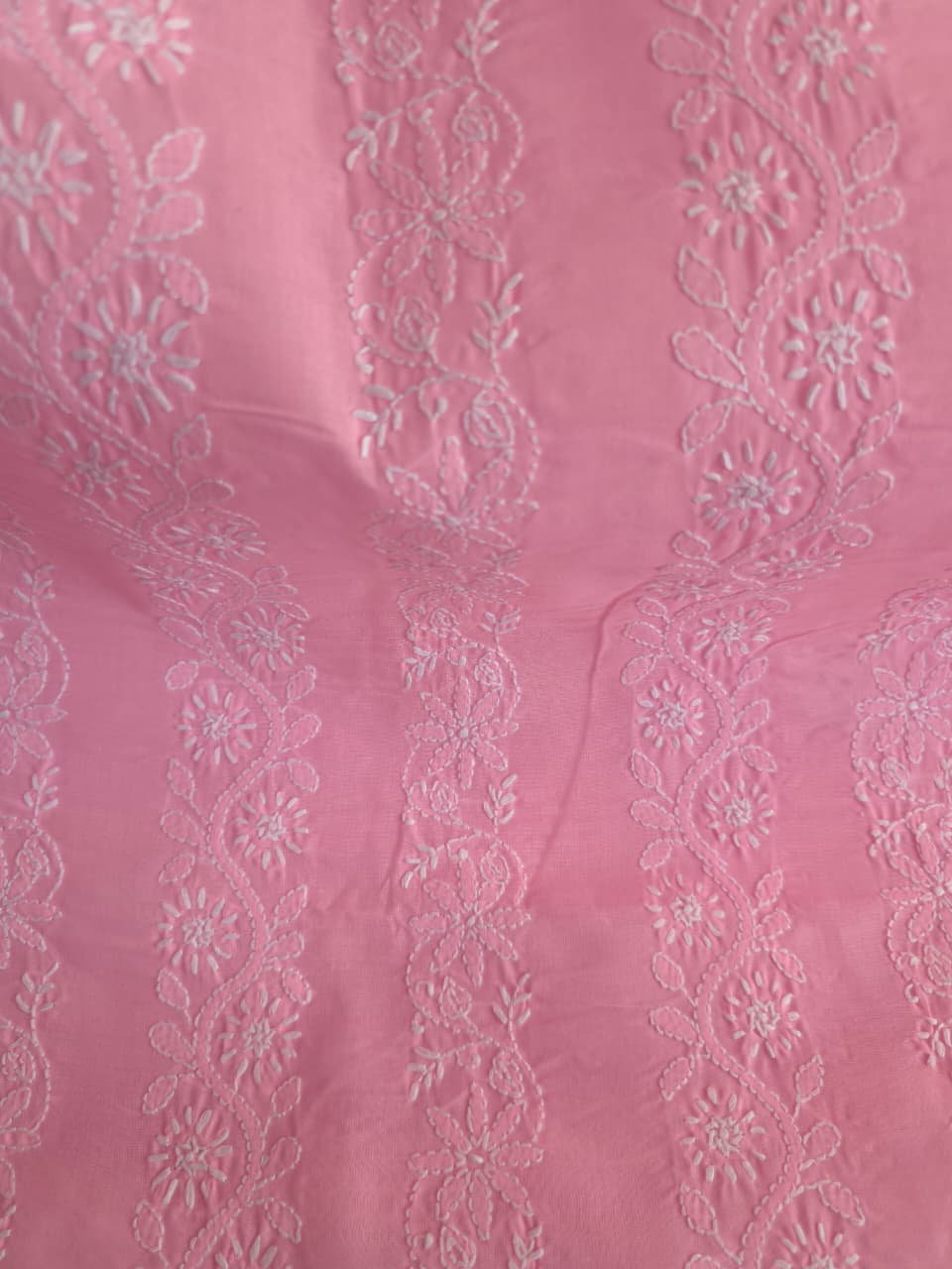 Candy Pink Kurta fabric cotton with chikankari Jaalwork