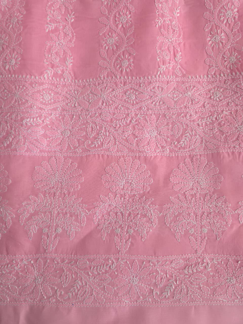 Candy Pink Kurta fabric cotton with chikankari Jaalwork