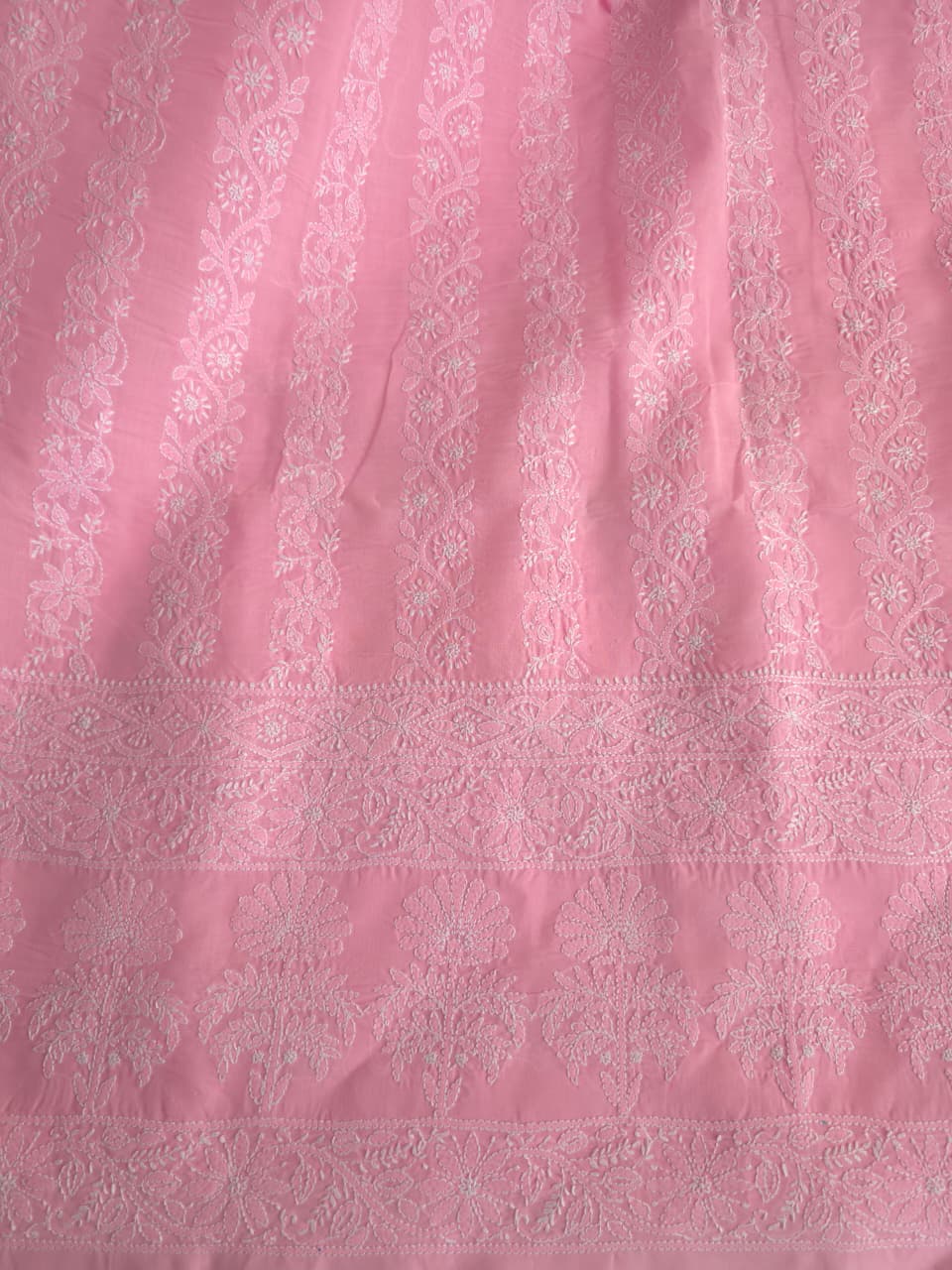 Candy Pink Kurta fabric cotton with chikankari Jaalwork
