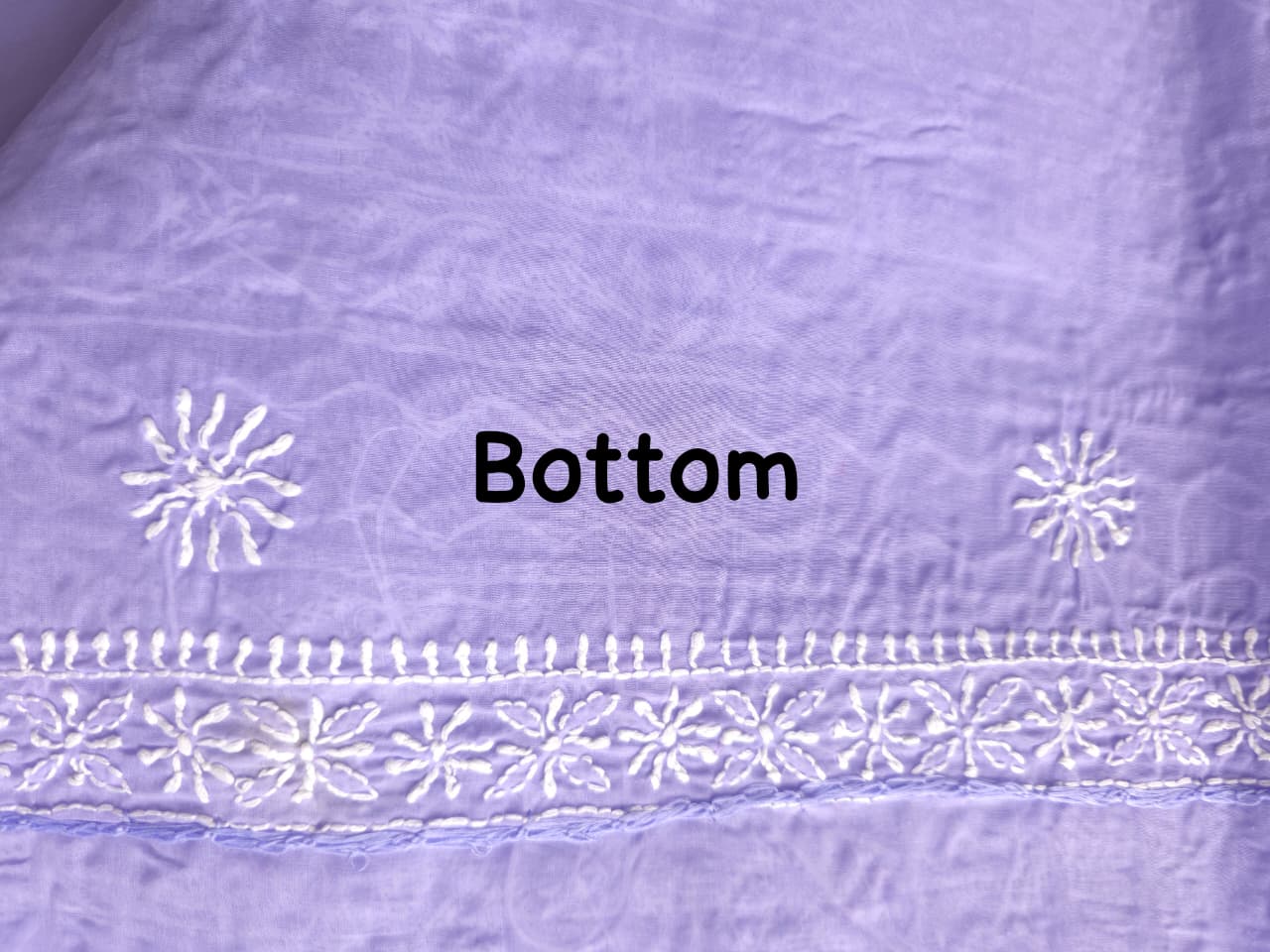 Fresh Lavender color cotton full set with fine chikankari