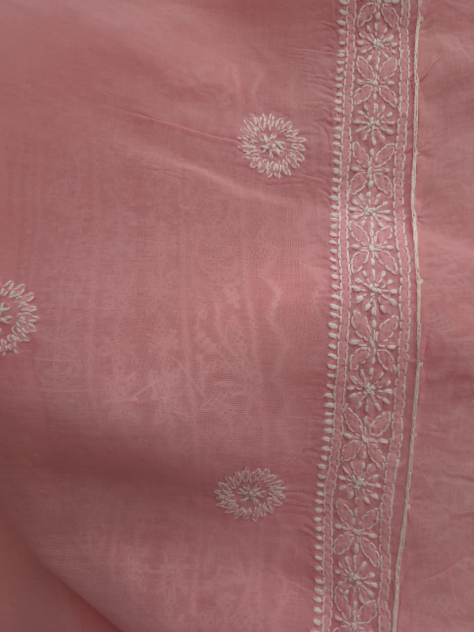 Rose pink Cotton Suit with intricate handwork