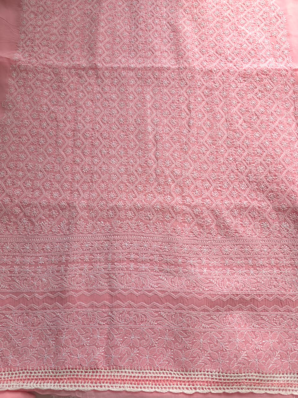 Rose pink Cotton Suit with intricate handwork