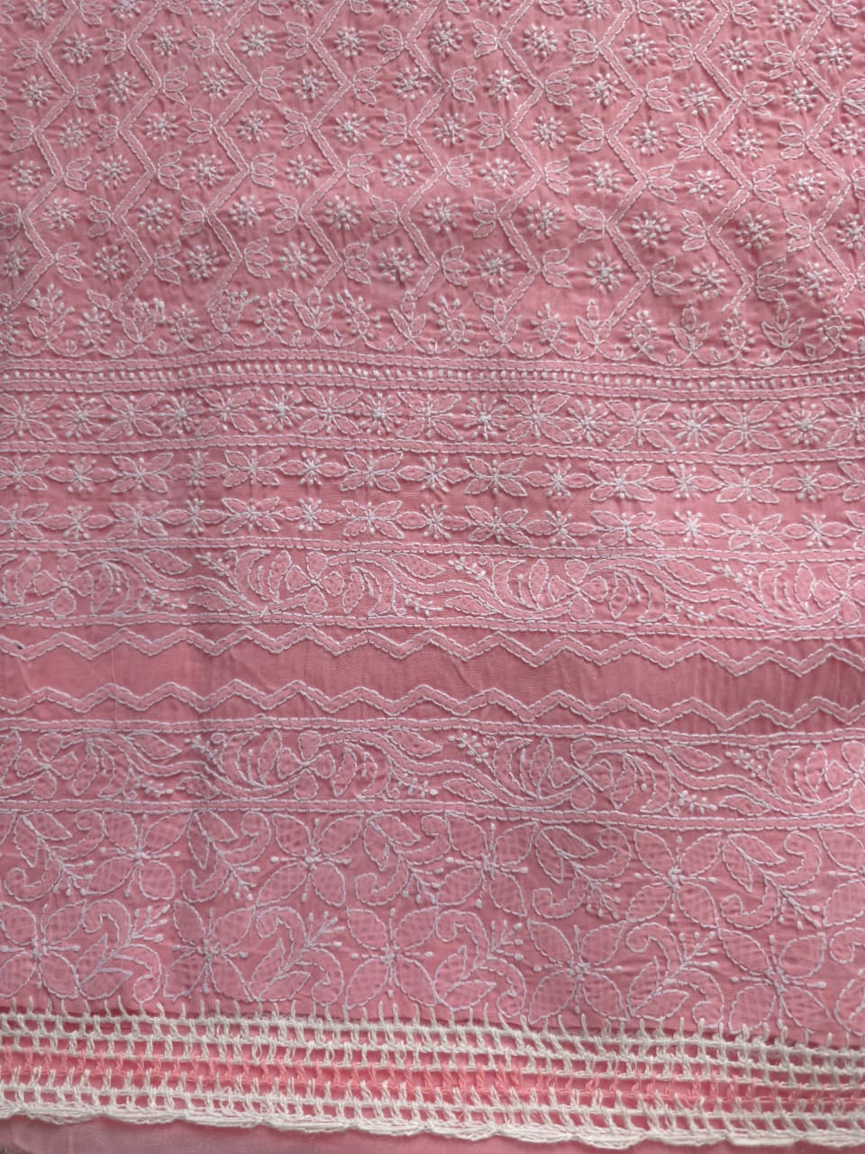 Rose pink Cotton Suit with intricate handwork