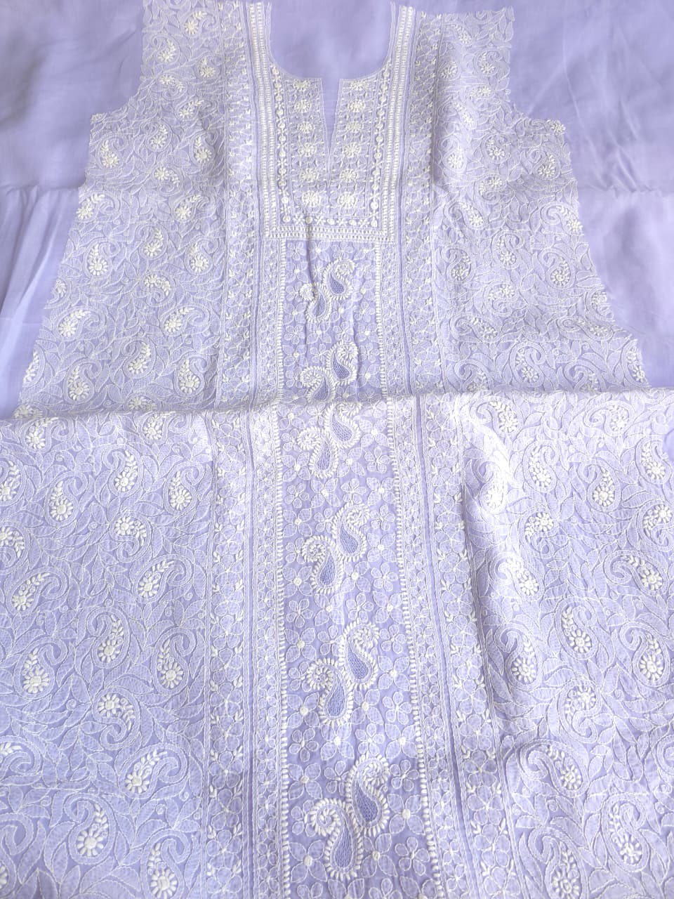 Premium Designer cotton Full set with fine chikankari jaalwork