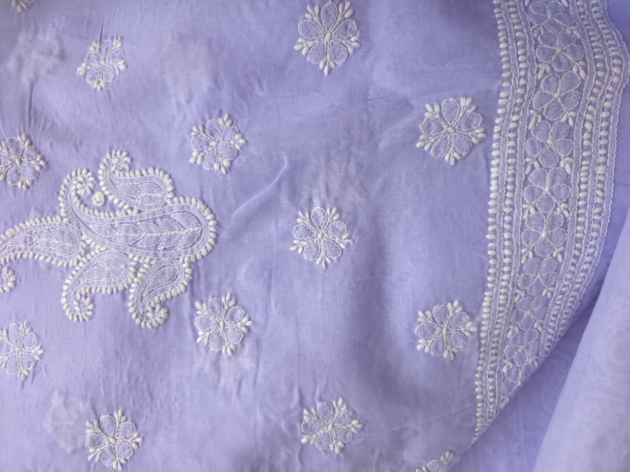 Premium Designer cotton Full set with fine chikankari jaalwork