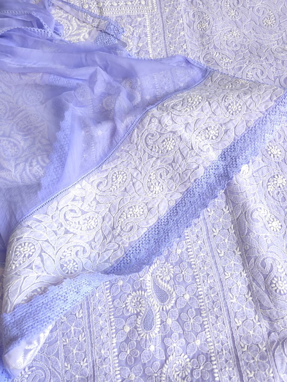 Premium Designer cotton Full set with fine chikankari jaalwork