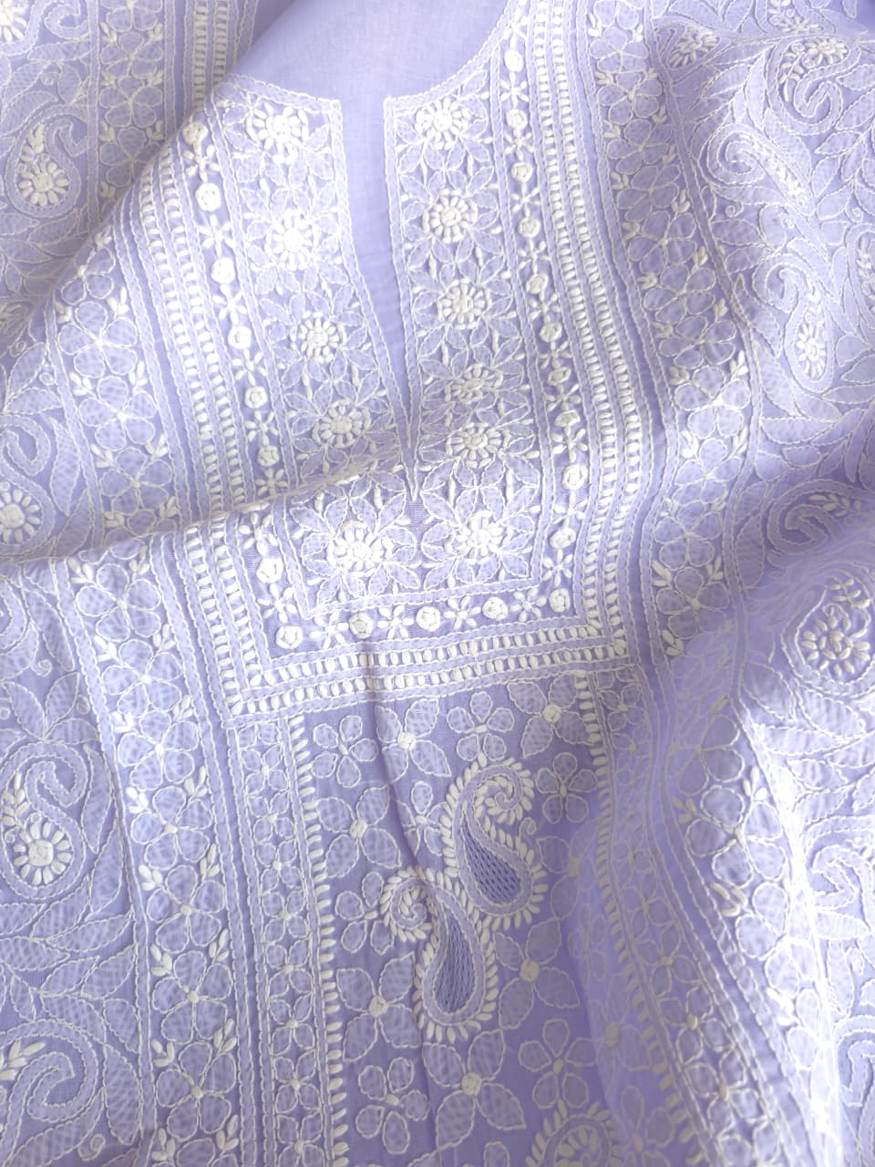 Premium Designer cotton Full set with fine chikankari jaalwork