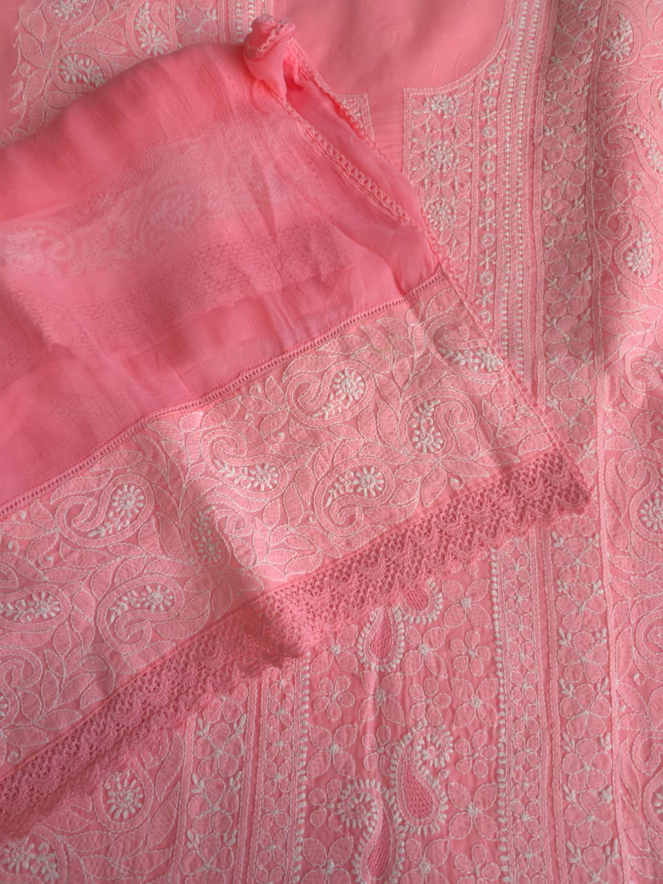 Designer cotton full suit with beautiful dupatta