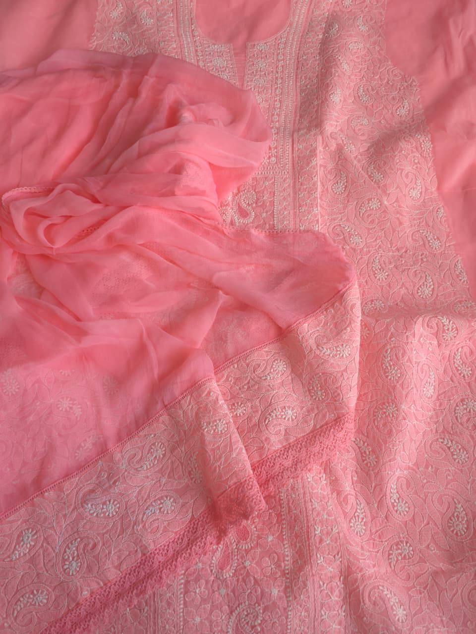 Designer cotton full suit with beautiful dupatta