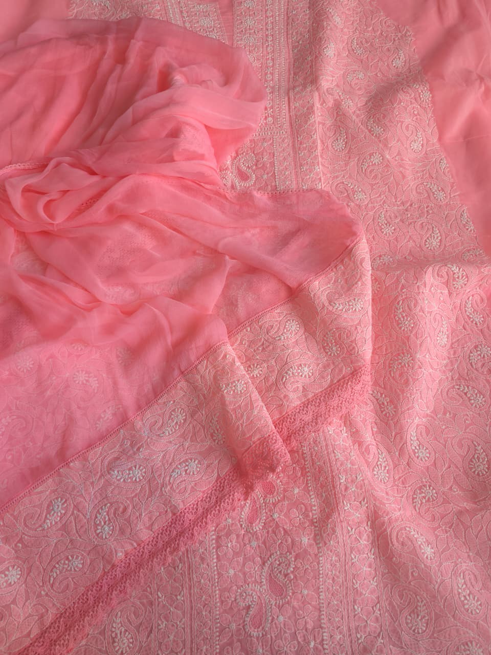 Designer cotton full suit with beautiful dupatta