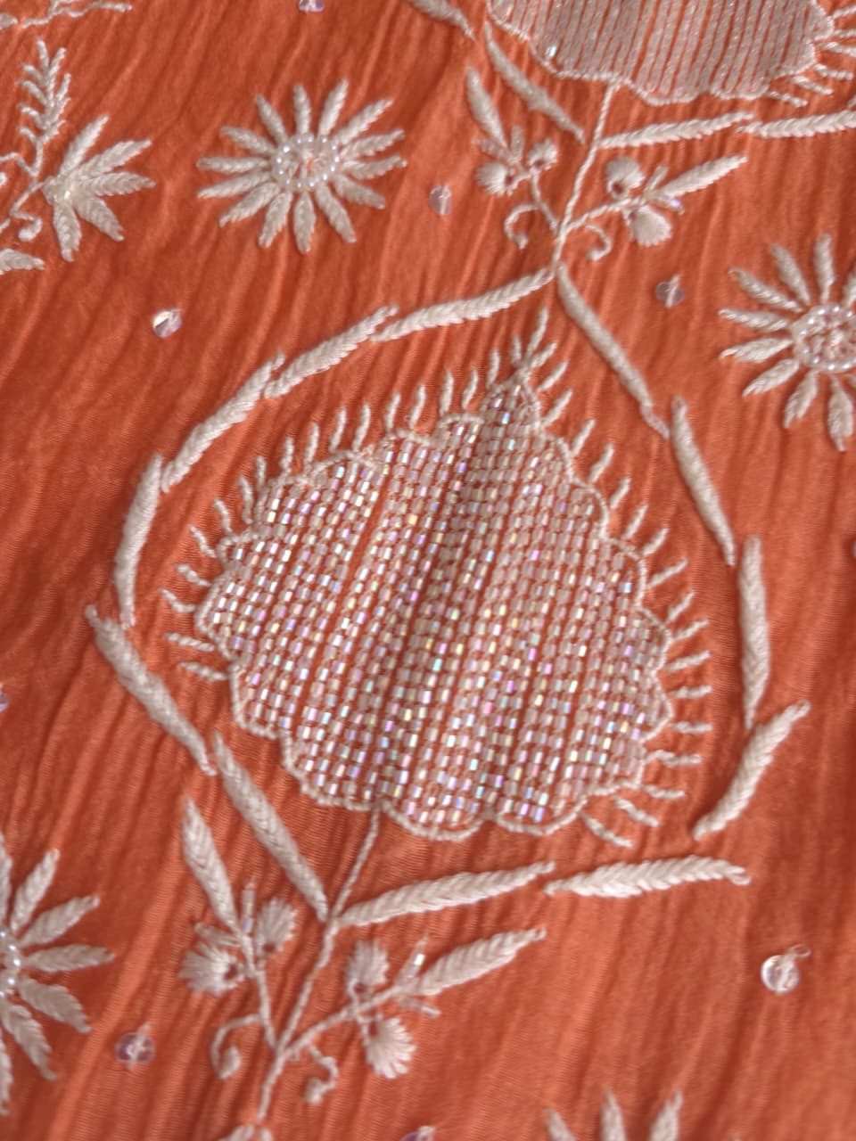 Malmal Chanderi semistitched Kurta dupatta set with jaalwork and heavy embellishment