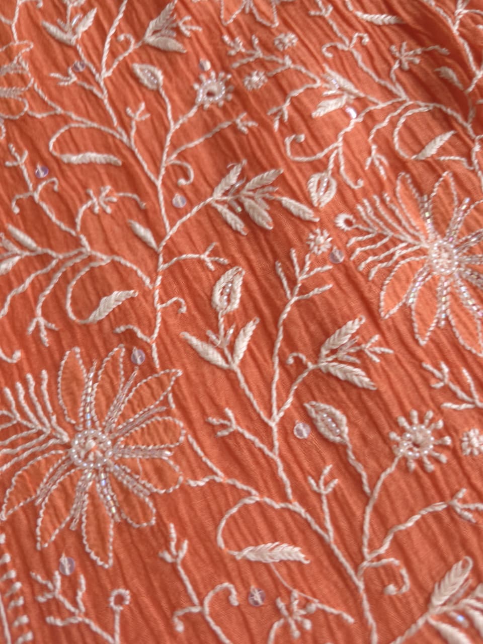 Malmal Chanderi semistitched Kurta dupatta set with jaalwork and heavy embellishment