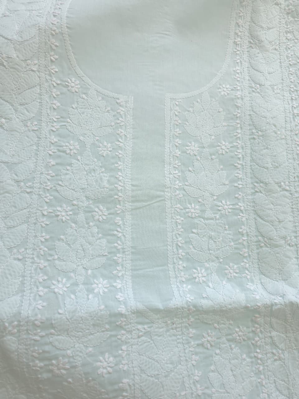 Pastel Green Cotton full jaalwork kurta fabric