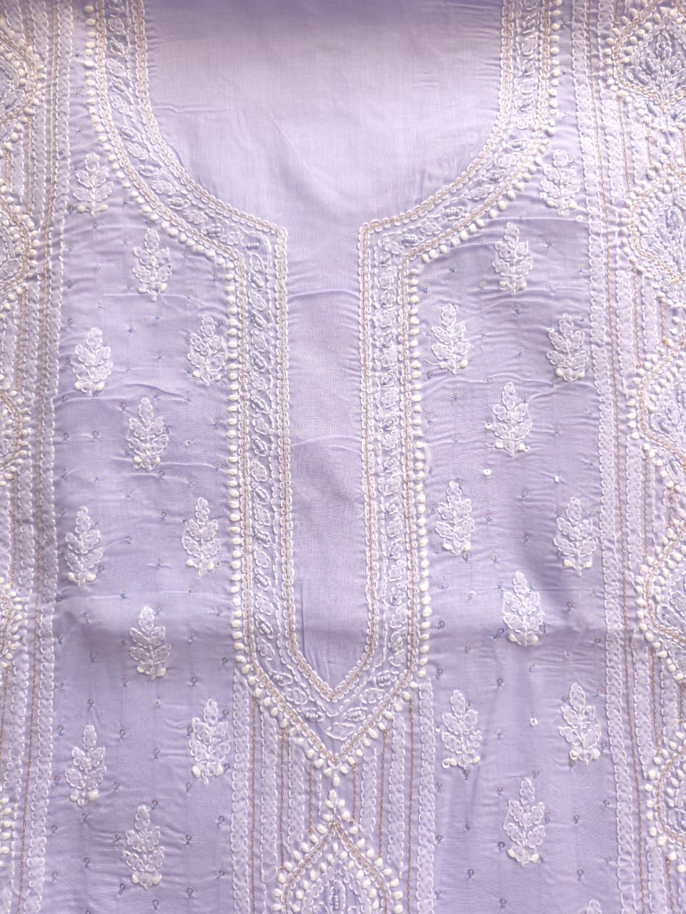 Mauve color cotton full suit with chikankari kasab sequin n cutdana