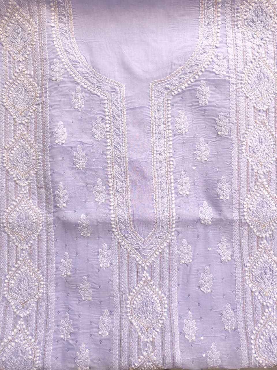 Mauve color cotton full suit with chikankari kasab sequin n cutdana